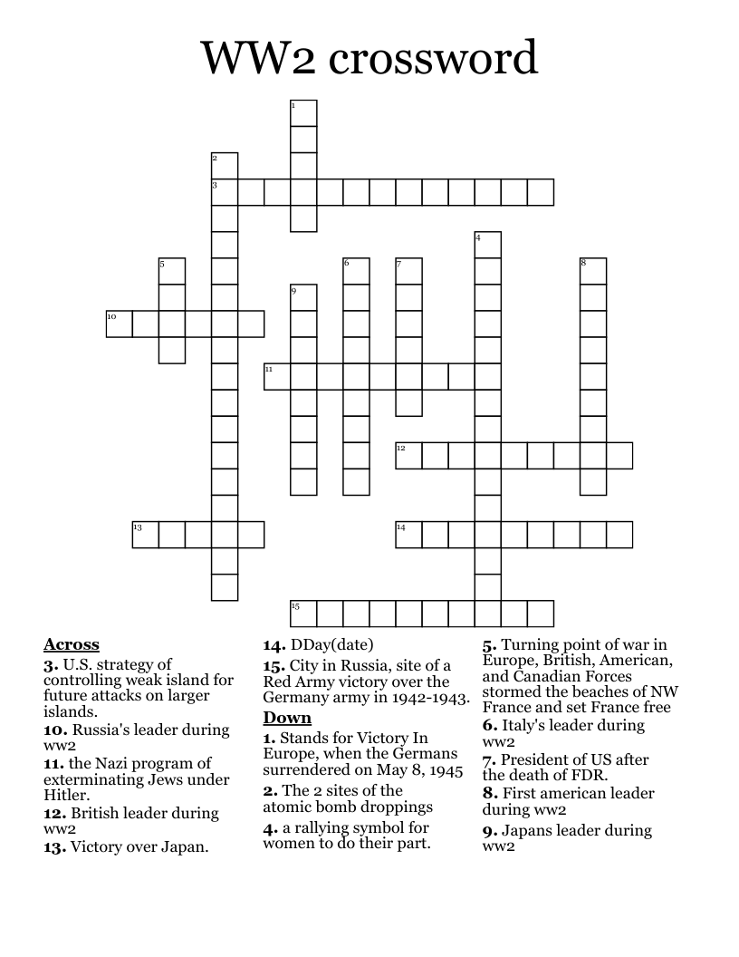 WW2 crossword