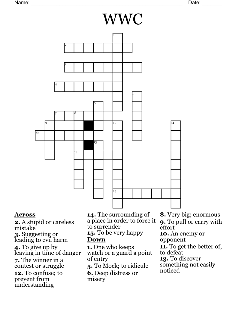 WWC Crossword