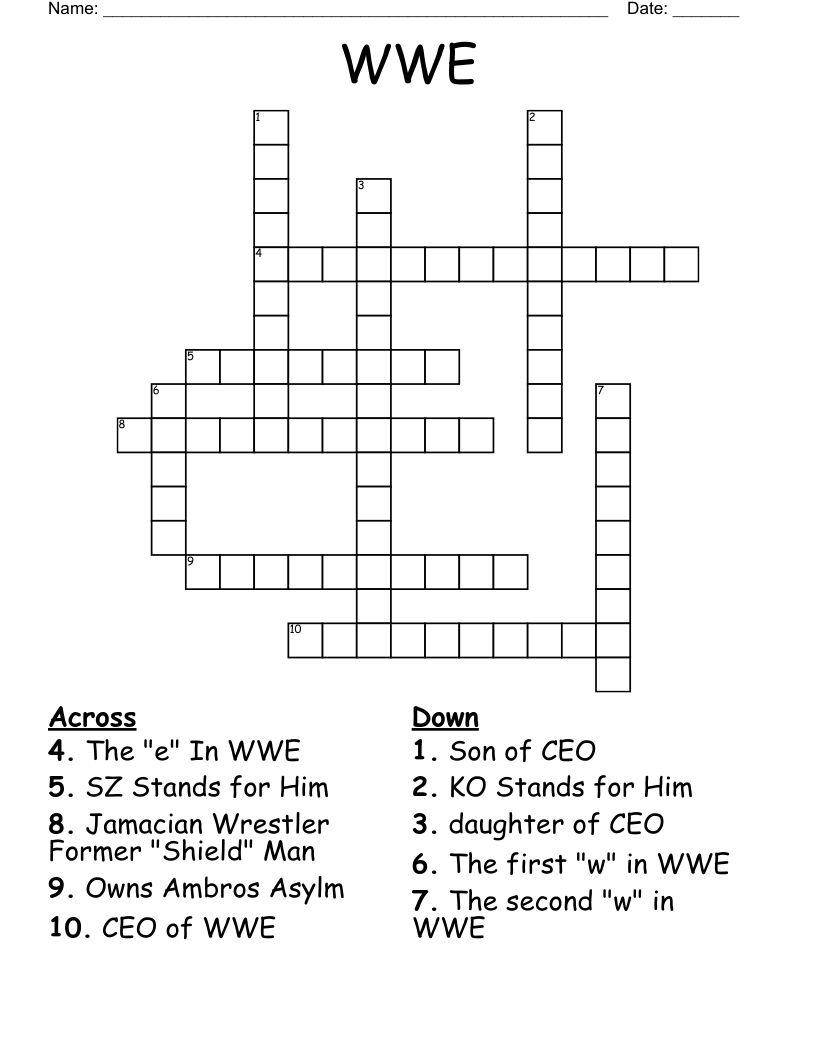 WWE Crossword