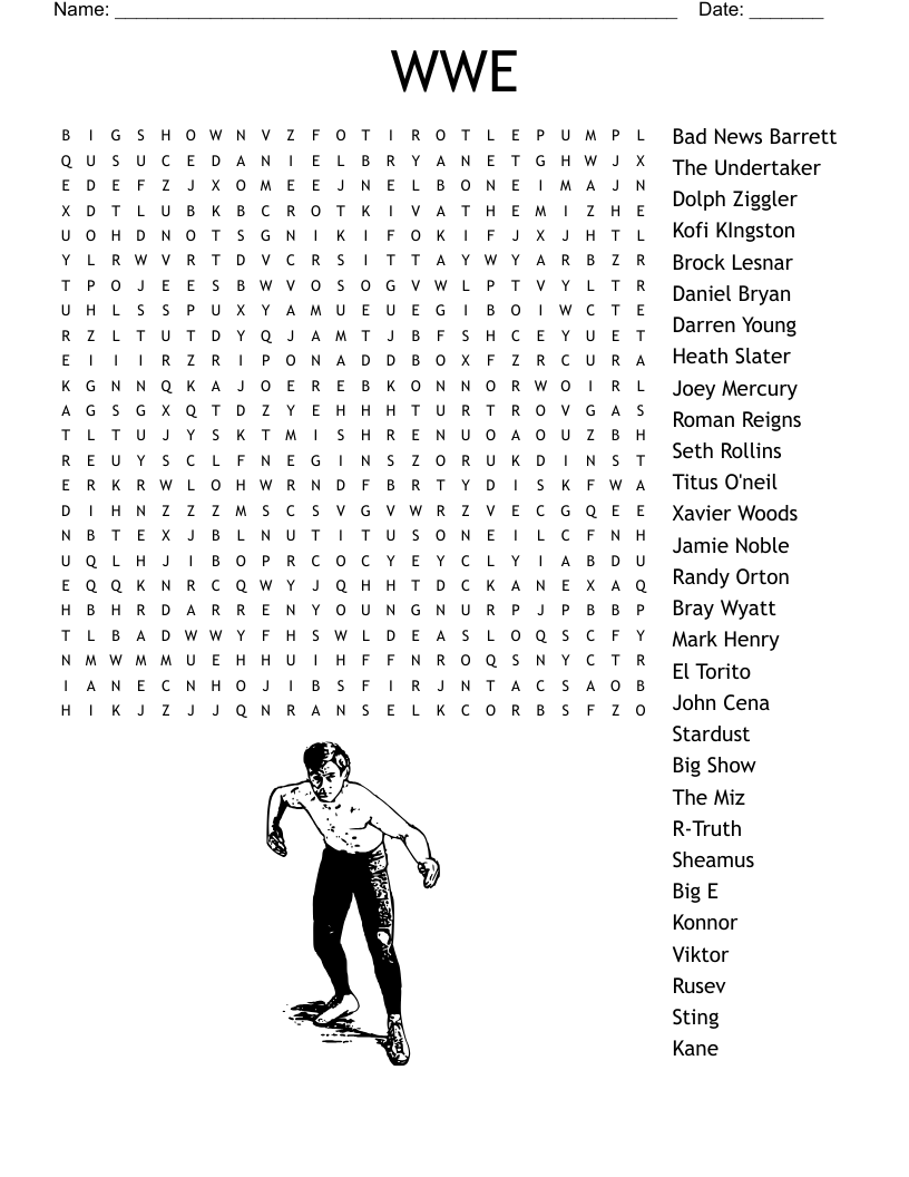 WWE Word Search