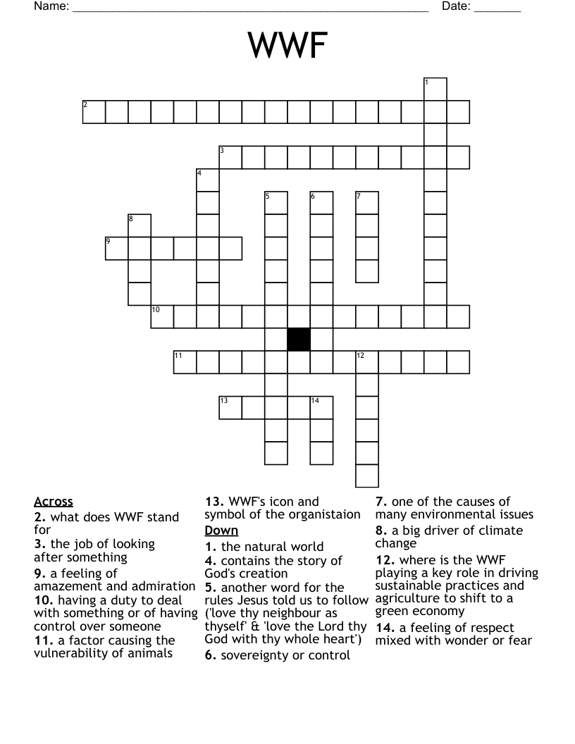 WWF Crossword
