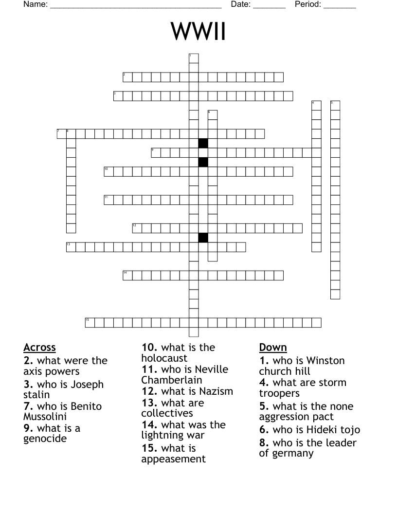 WWII Crossword