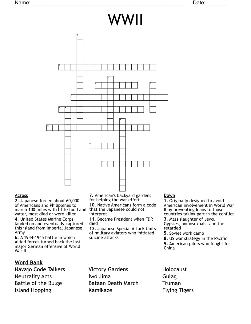 WWII Crossword