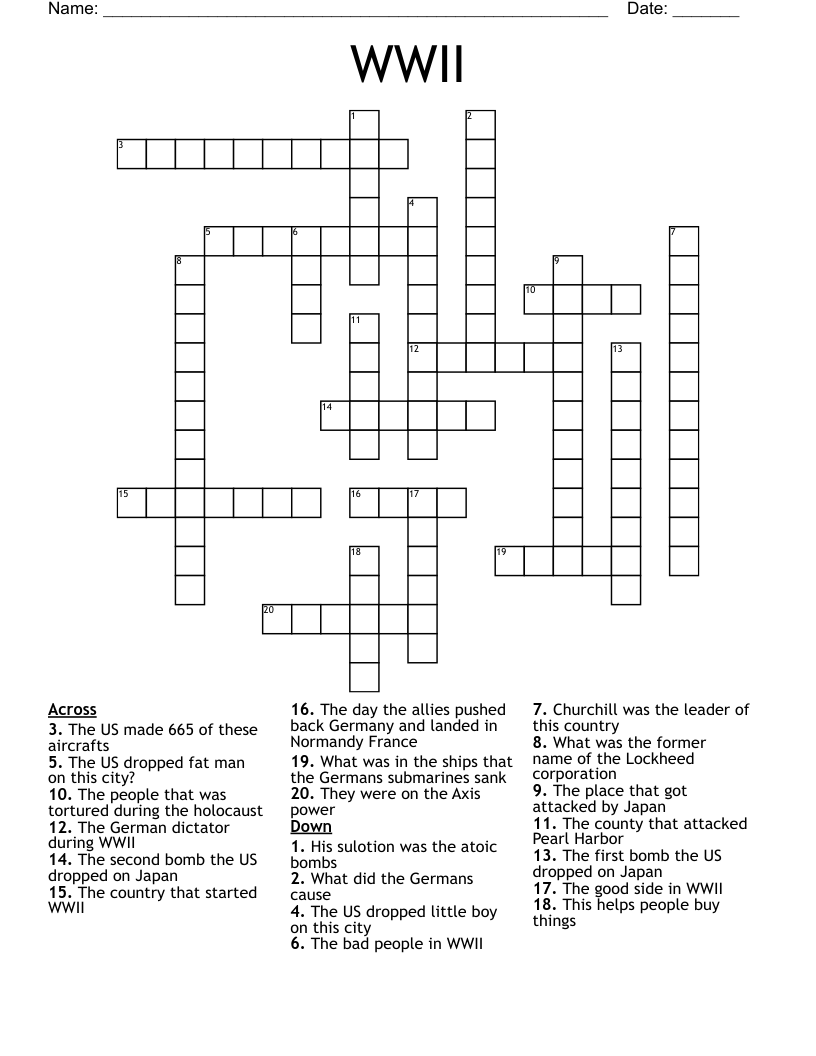 WWII Crossword