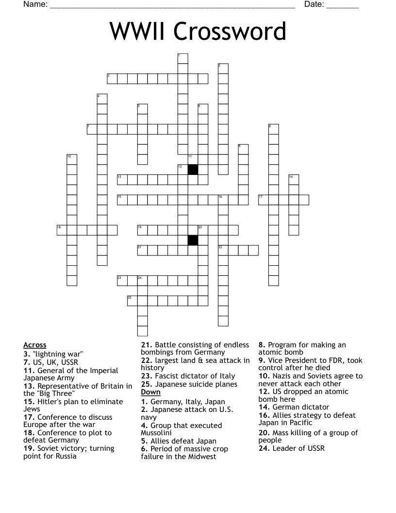WWII Crossword