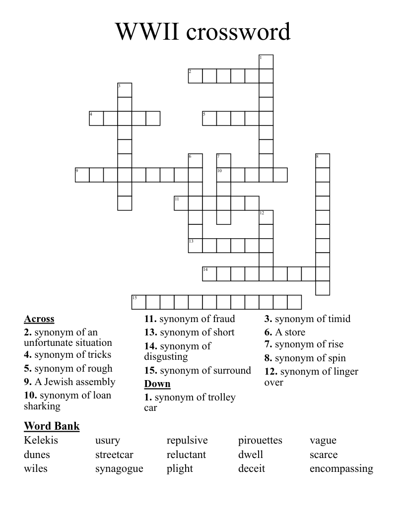 WWII crossword