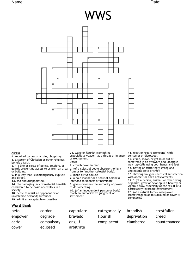 WWS Crossword