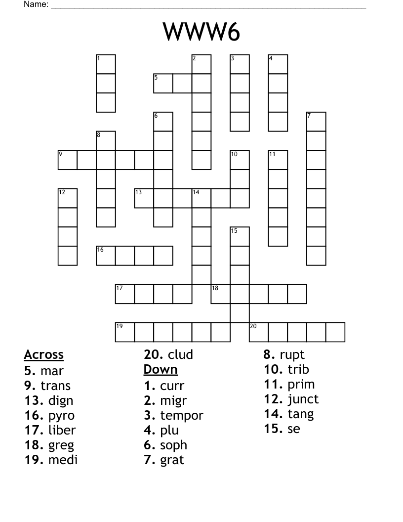 WWW6 Crossword