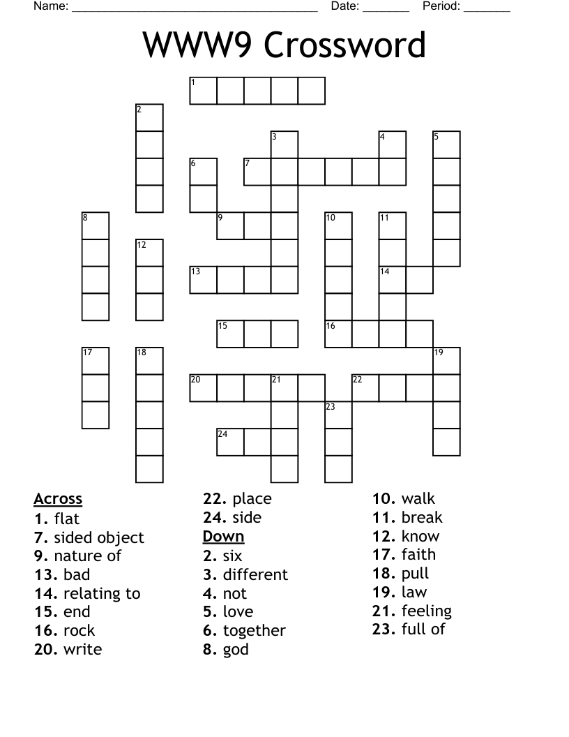 WWW9 Crossword