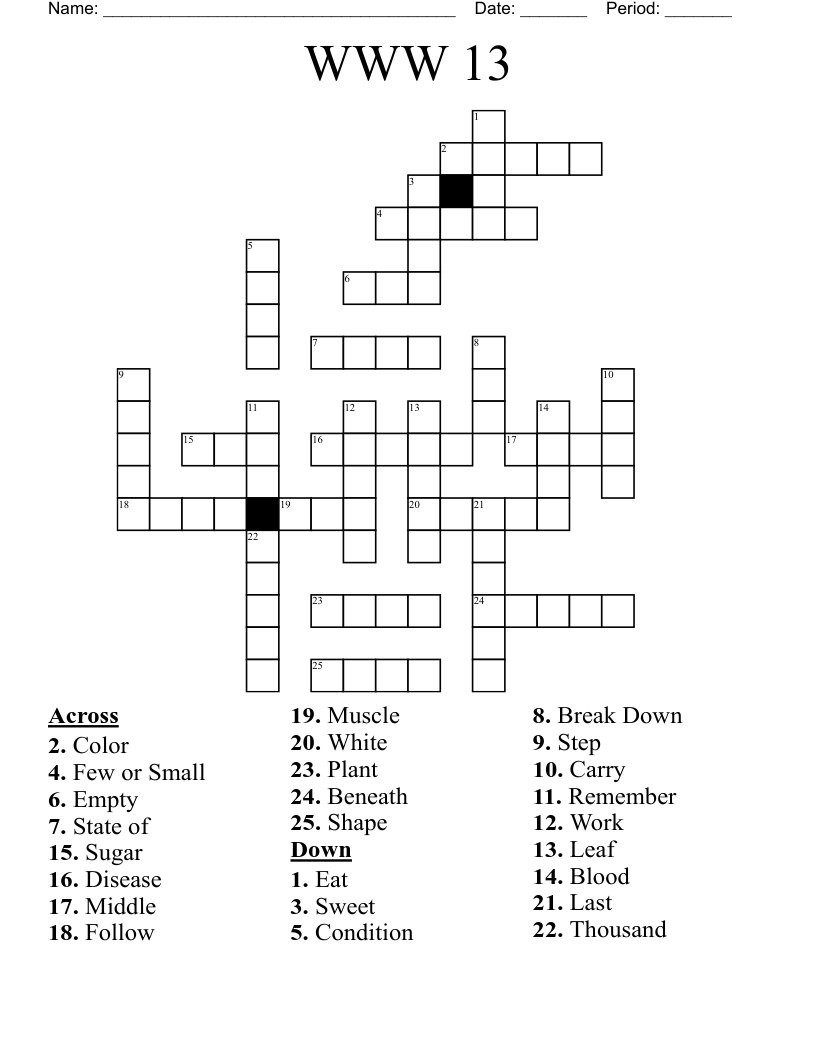 WWW 13 Crossword