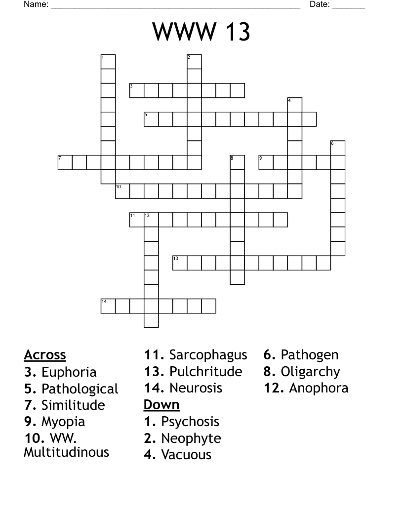 WWW 13 Crossword