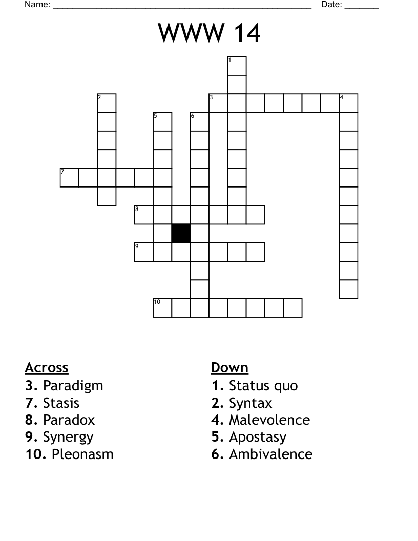 WWW 14 Crossword