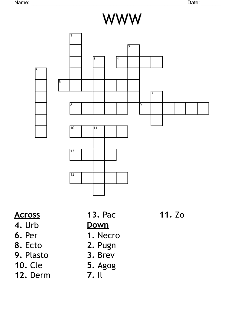 WWW Crossword