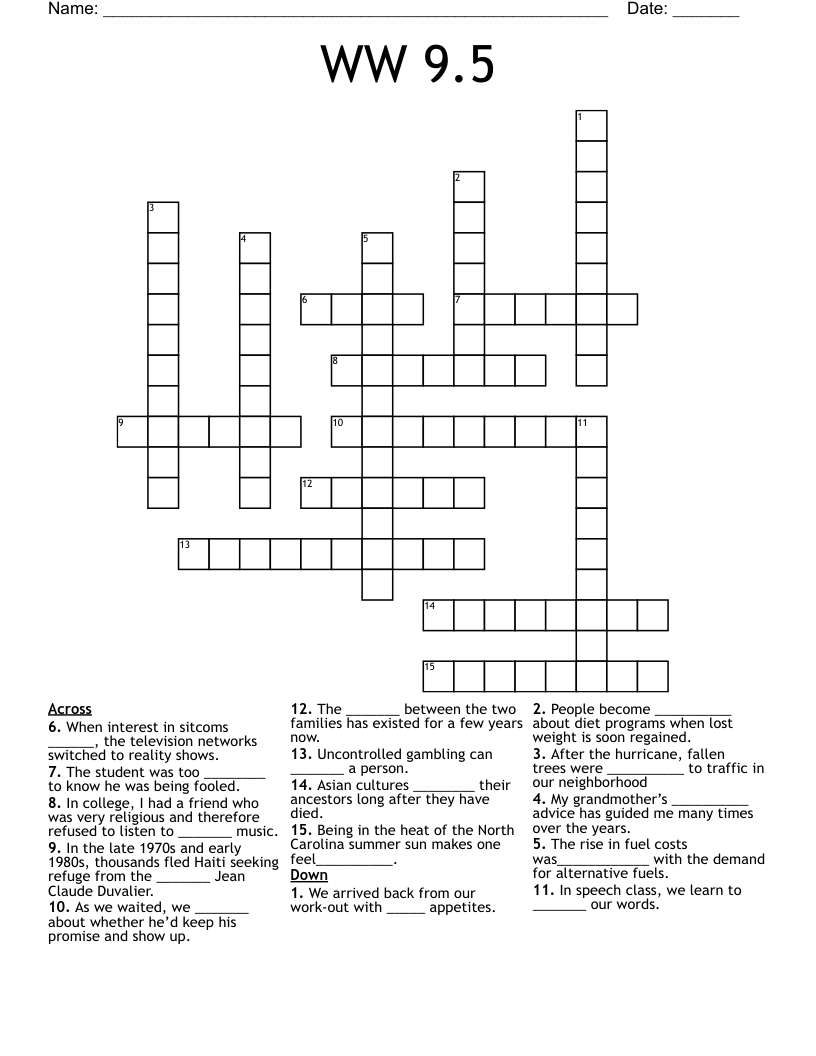 WW 9.5 Crossword