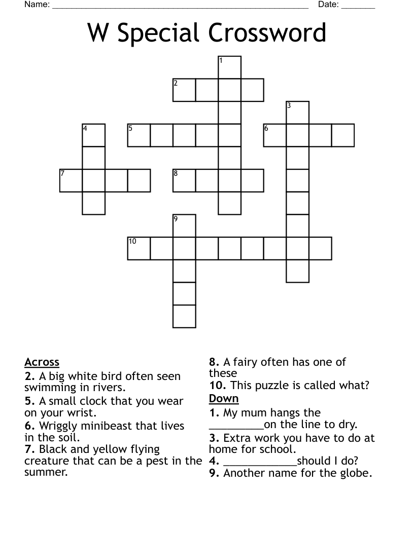 W Special Crossword