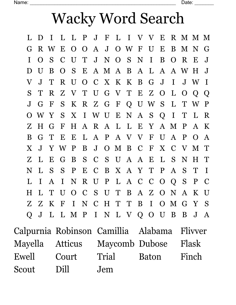 Wacky Word Search