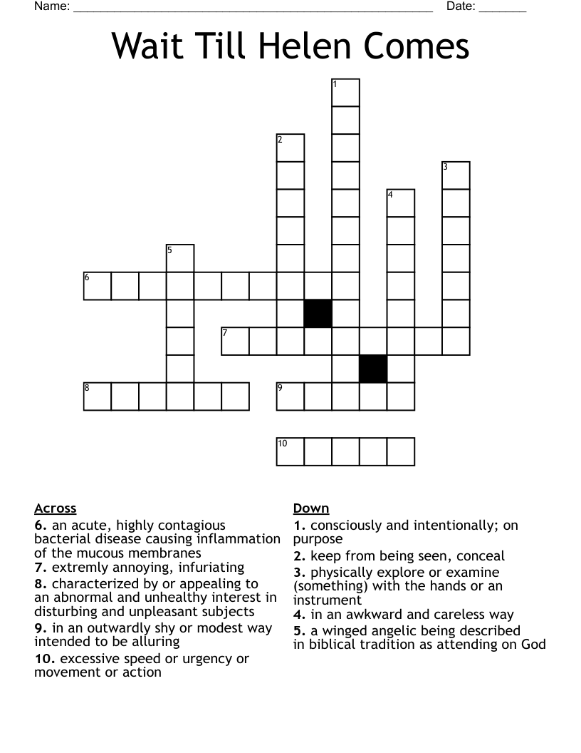 Wait Till Helen Comes Crossword