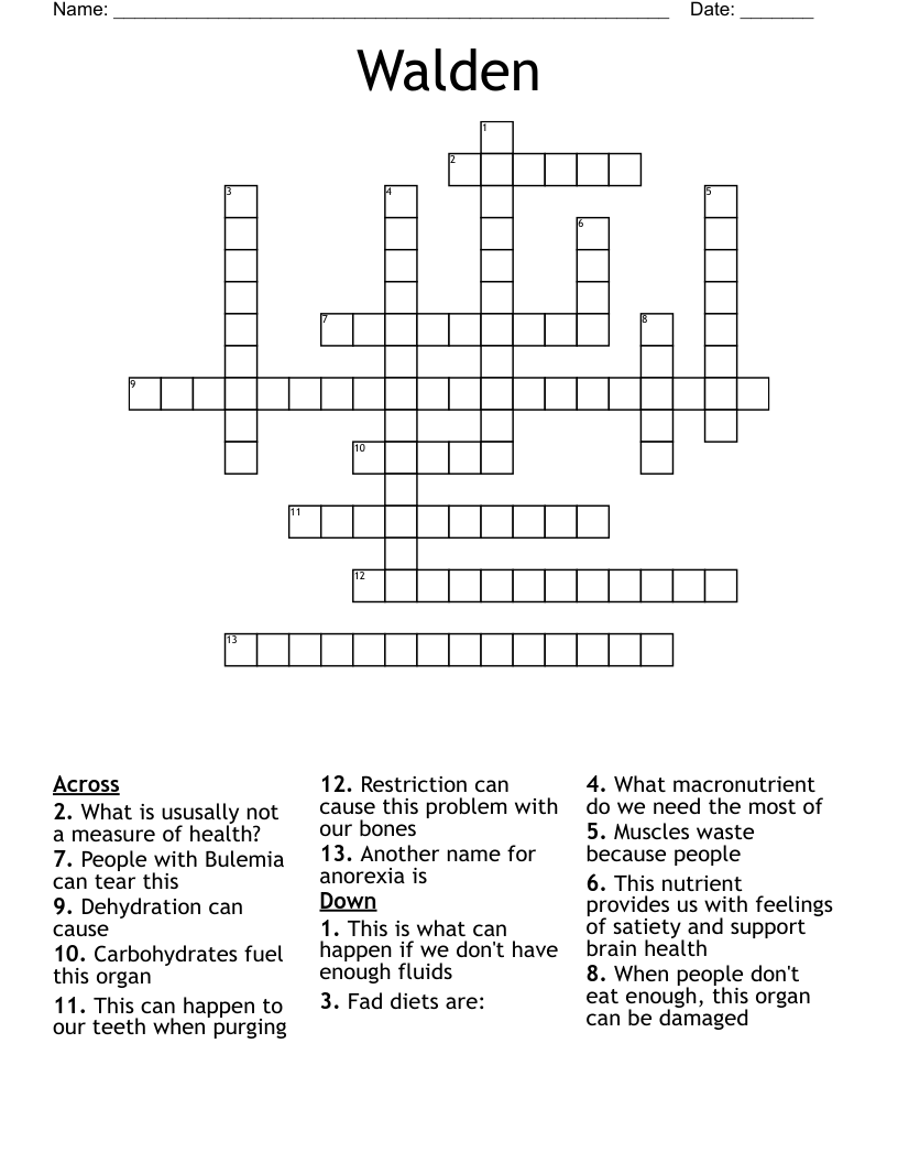 Walden Crossword