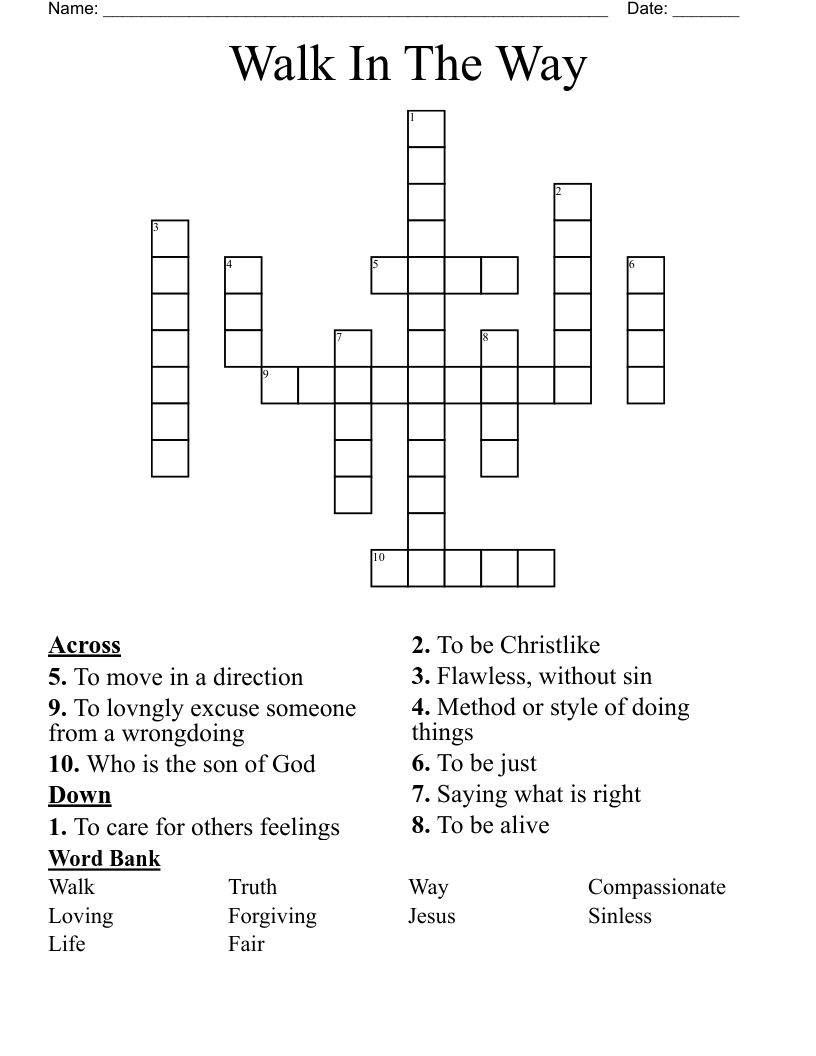 Walk In The Way Crossword