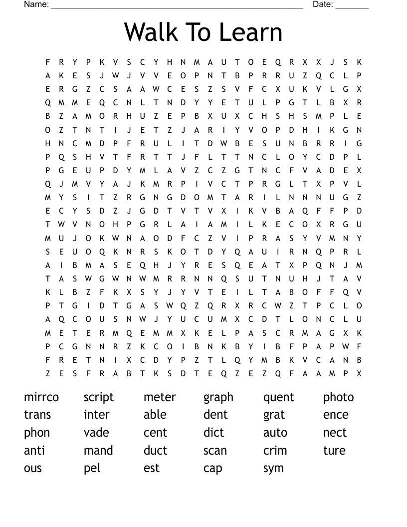 Walk To Learn Word Search