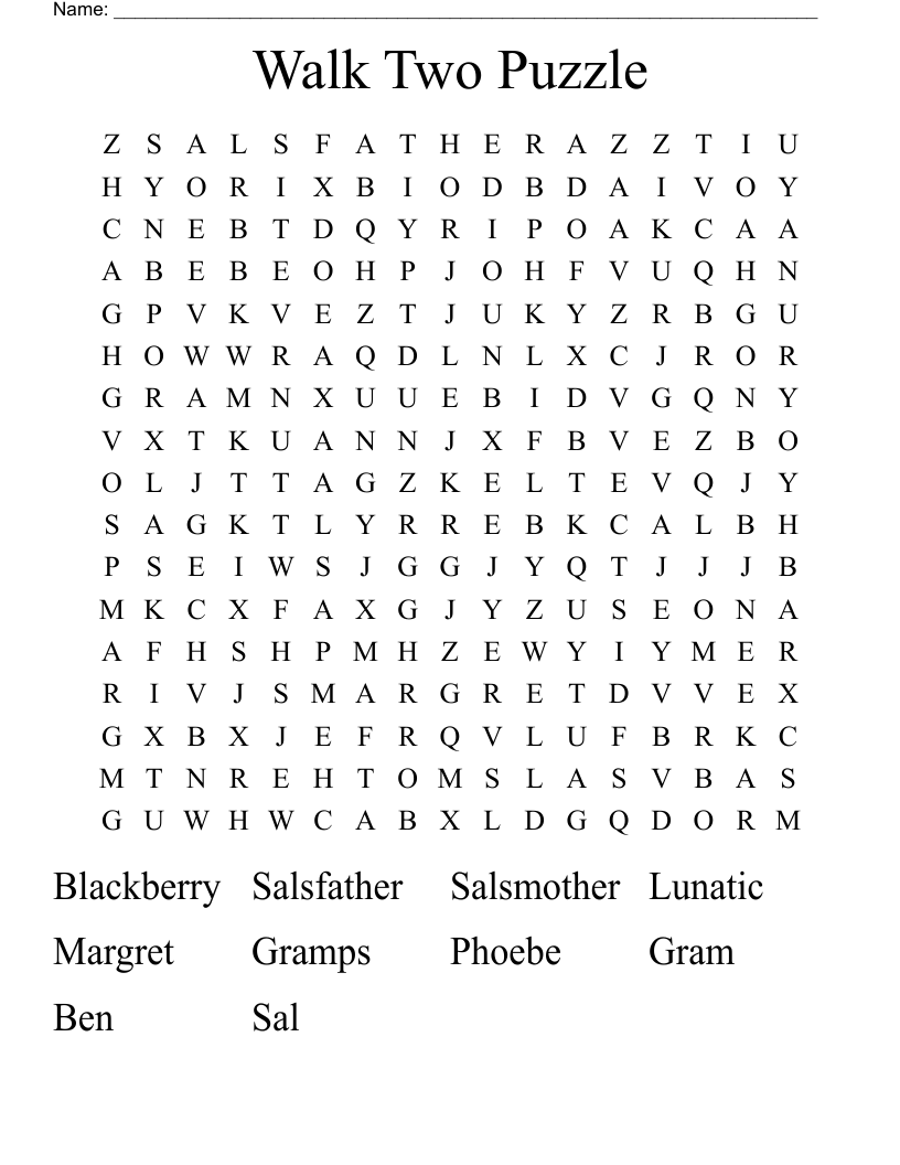 Walk Two Puzzle Word Search