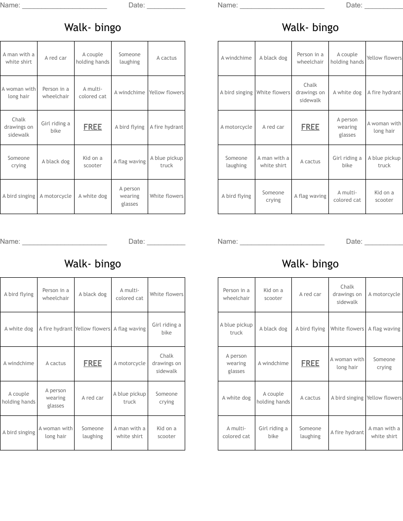 Walk- bingo