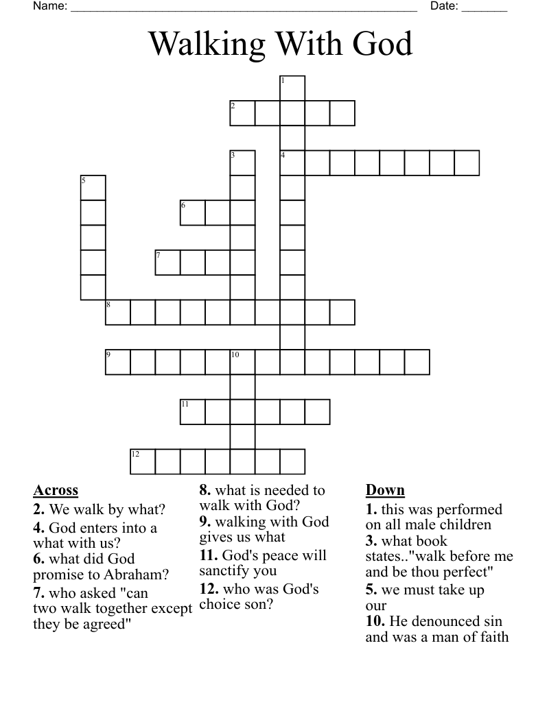 Walking With God Crossword