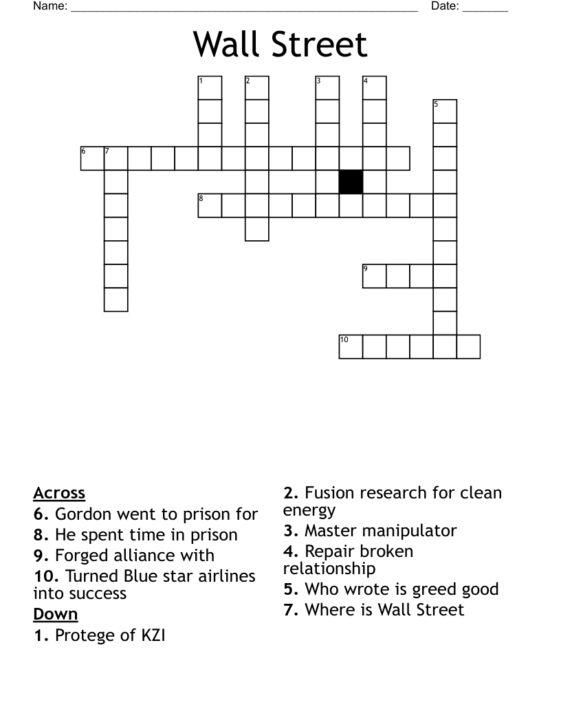 Wall Street Crossword