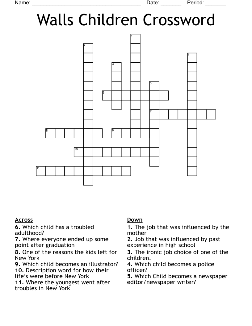 Walls Children Crossword