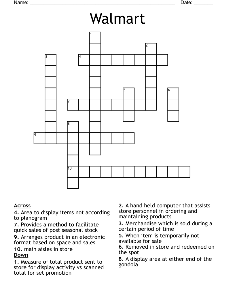 Walmart  Crossword