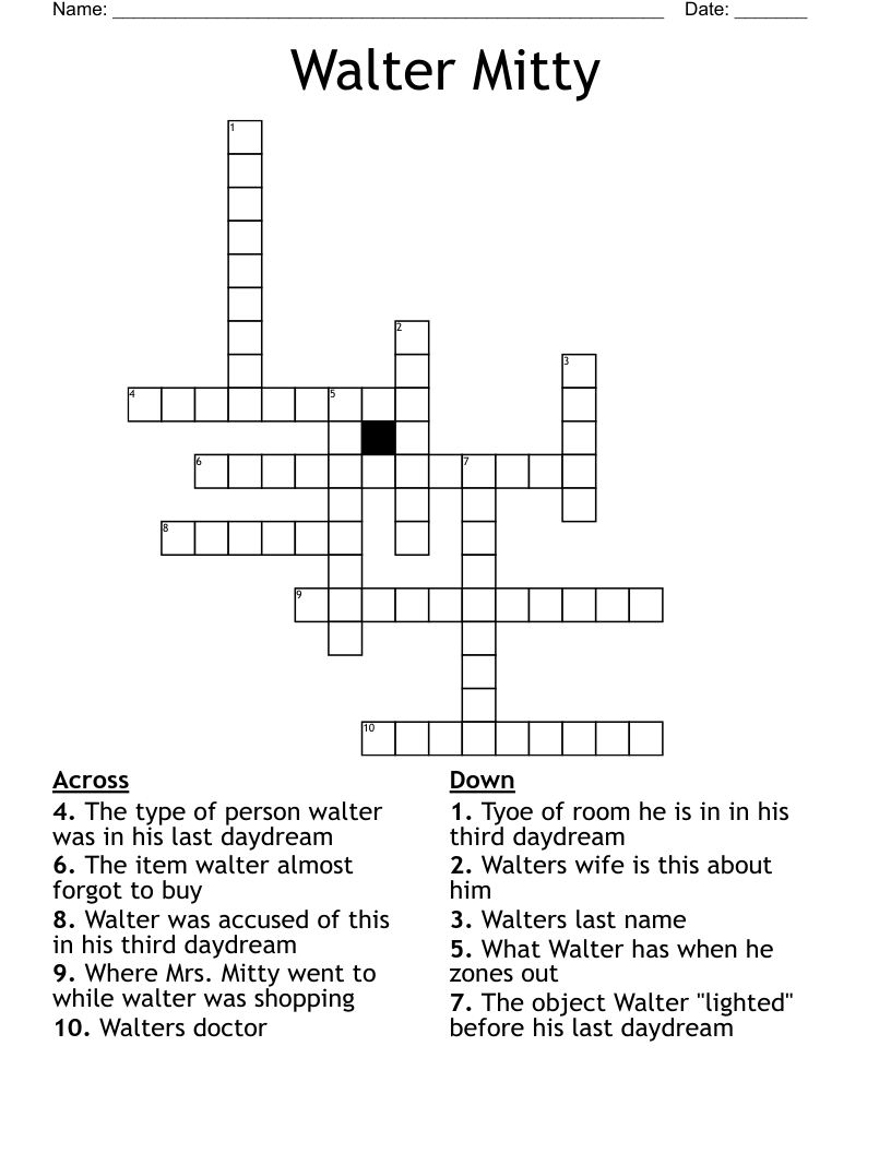 Walter Mitty Crossword