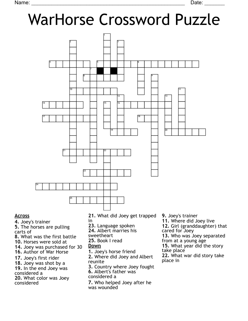 WarHorse Crossword Puzzle