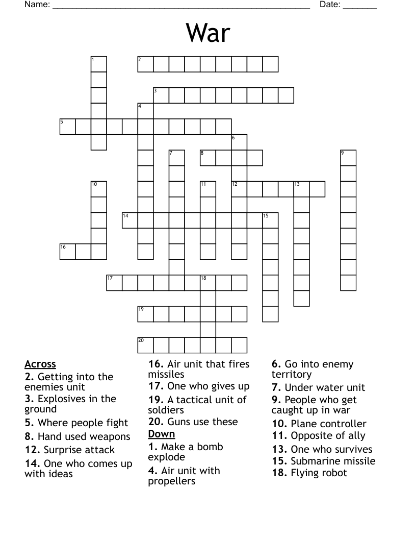 War Crossword