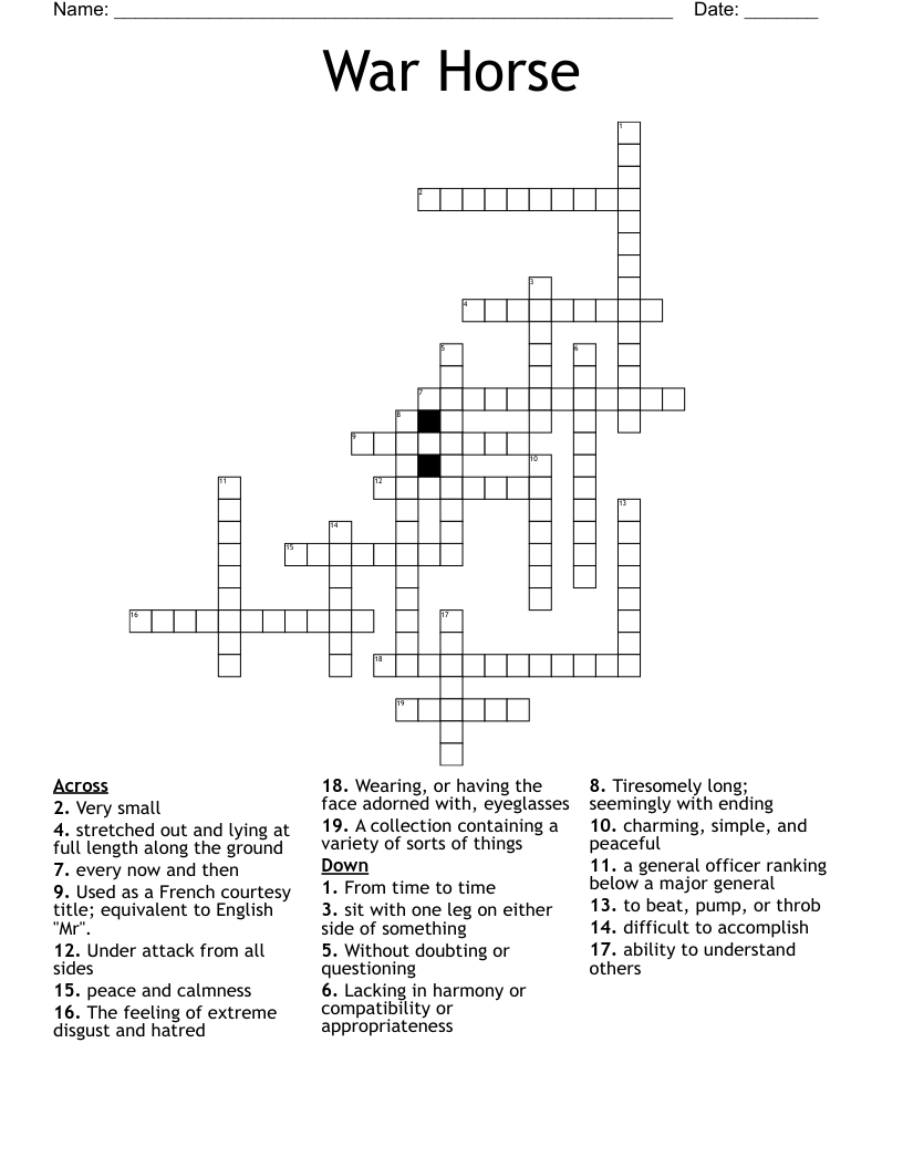 War Horse Crossword