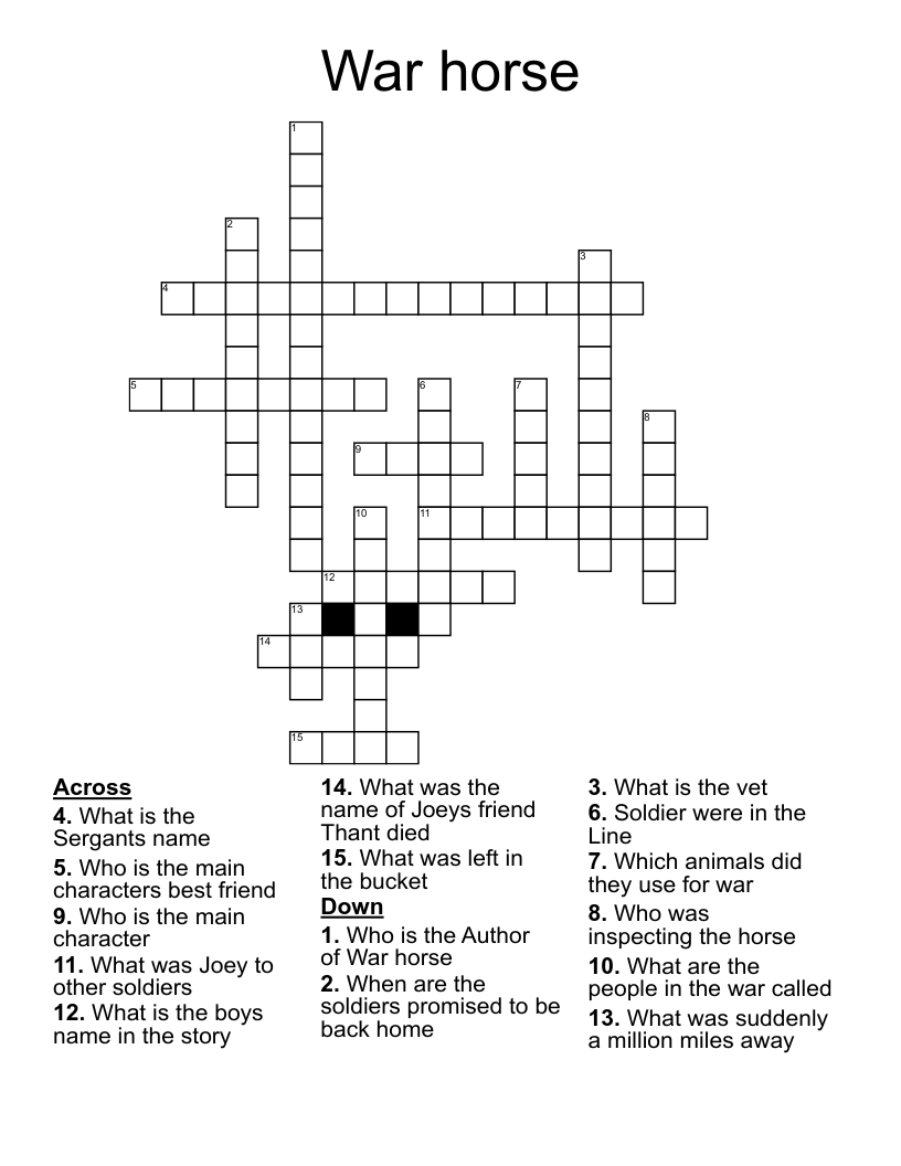 War horse Crossword