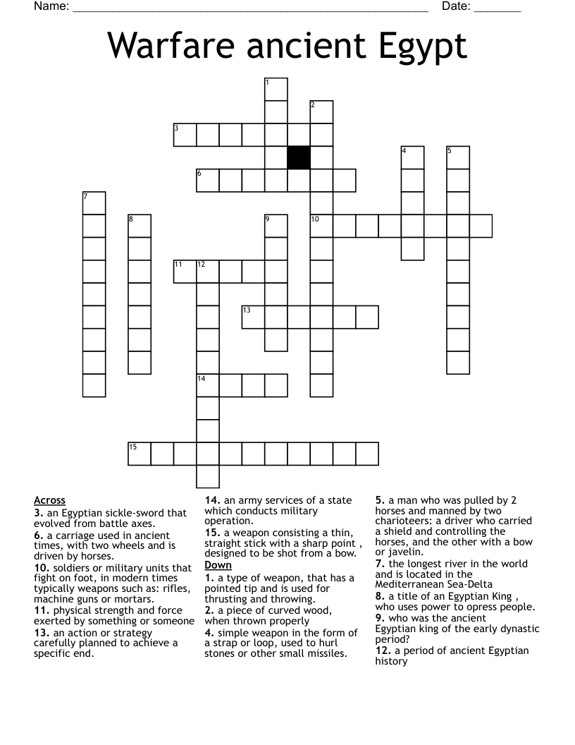 Warfare ancient Egypt Crossword
