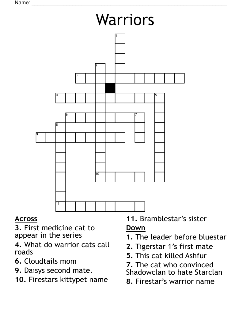 Warriors Crossword