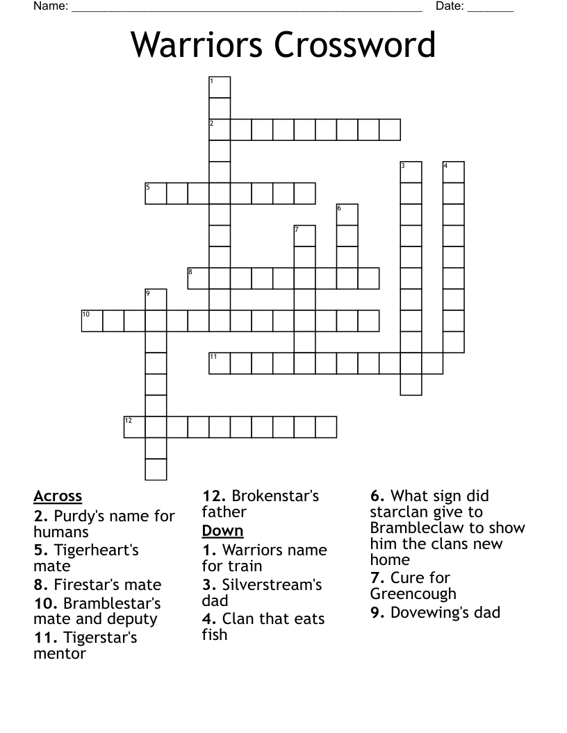 Warriors Crossword
