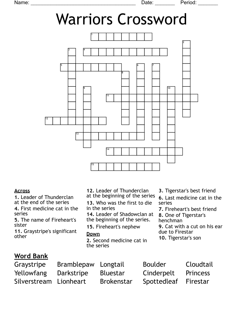 Warriors Crossword