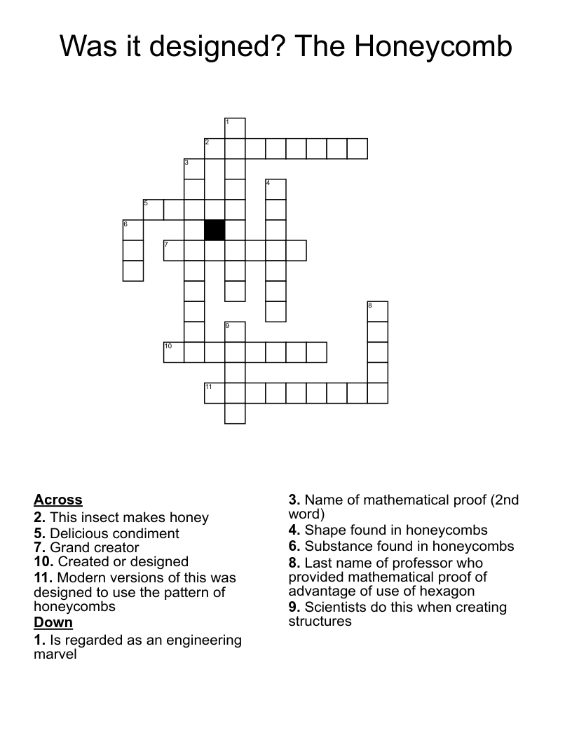 Was it designed? The Honeycomb Crossword