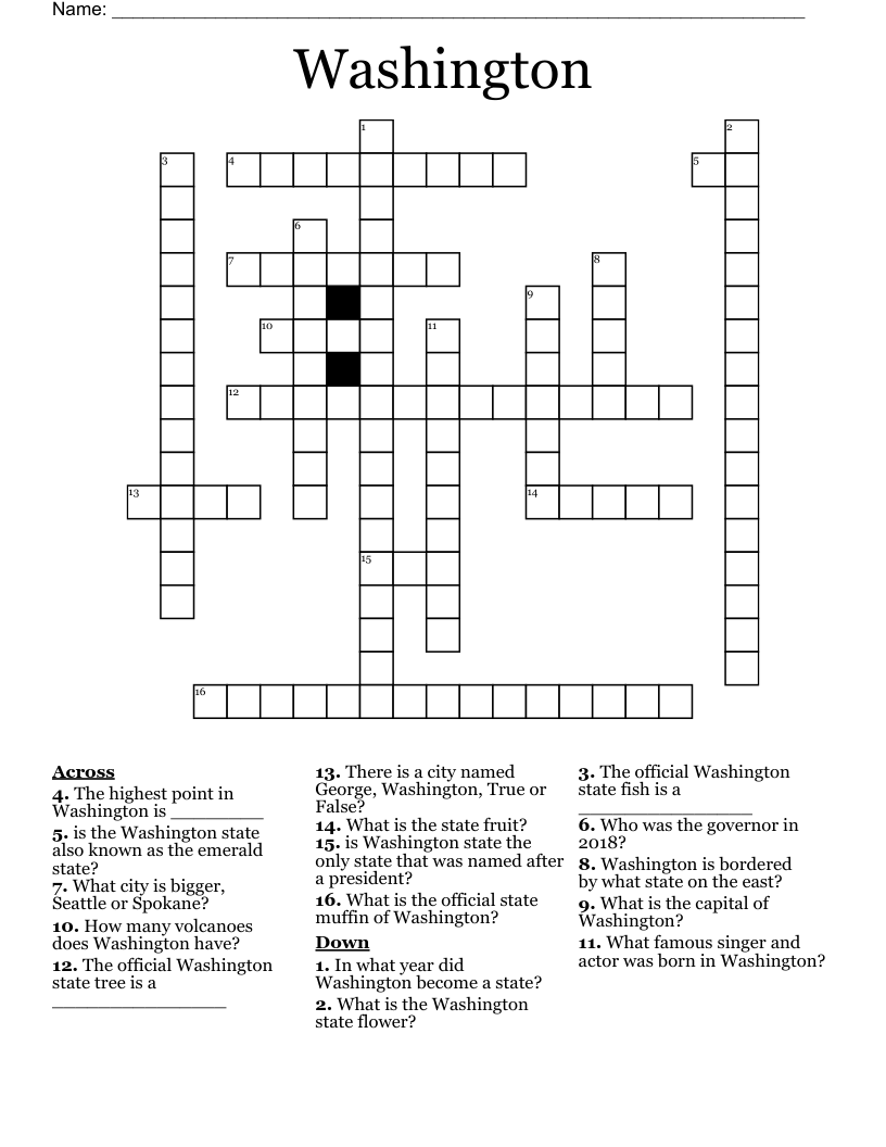 Washington Crossword