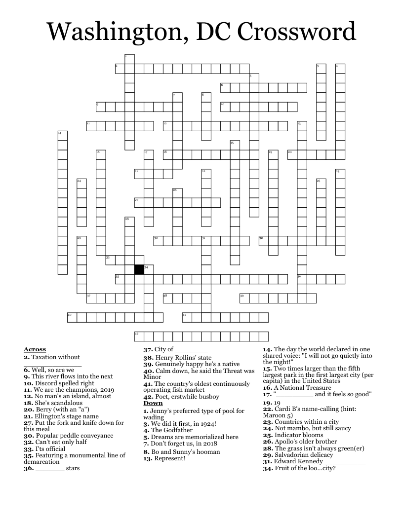 Washington, DC Crossword 