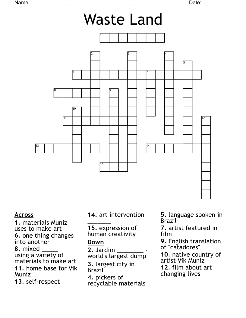 Waste Land Crossword