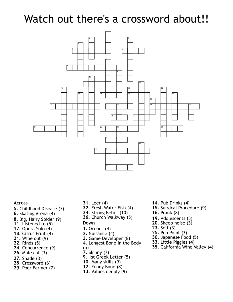 Watch out there's a crossword about!!