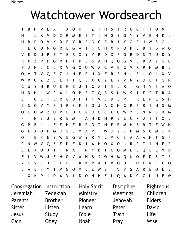 Watchtower Wordsearch
