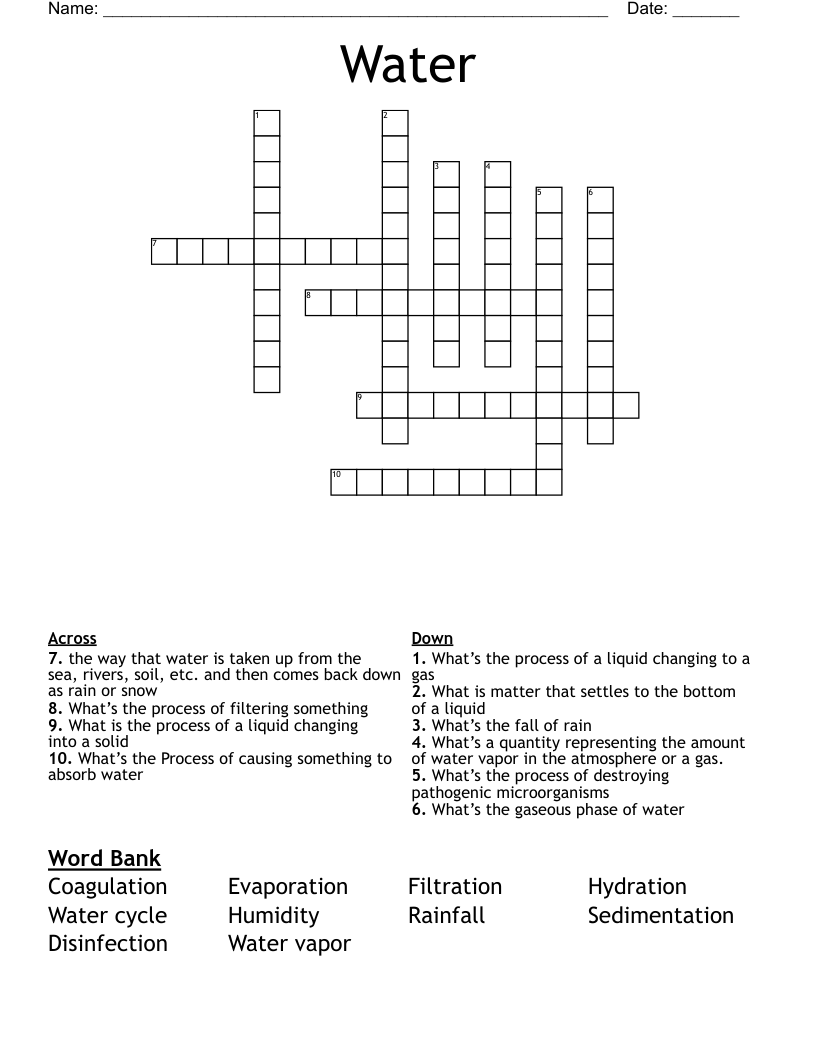Water Crossword