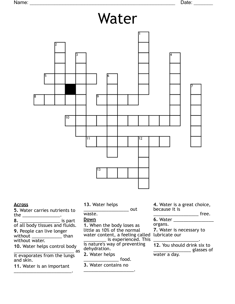 Water Crossword
