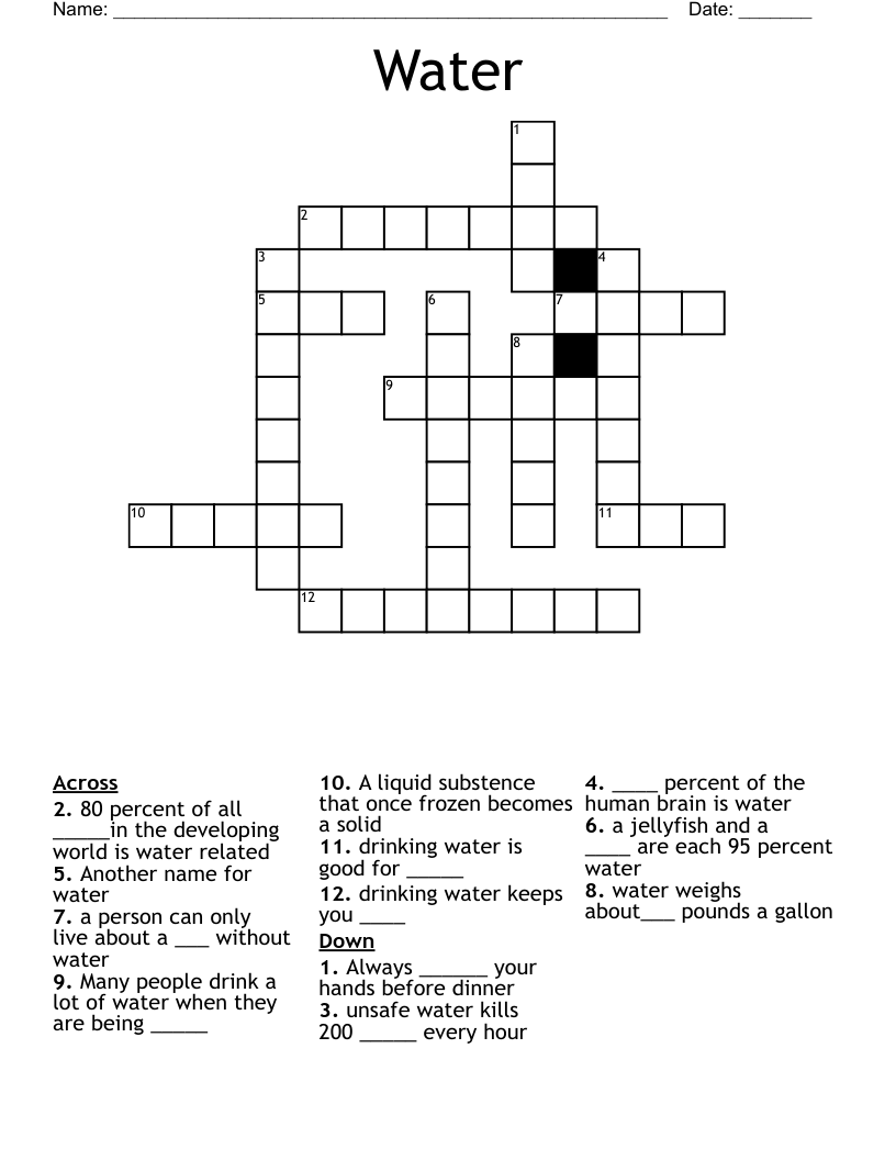Water Crossword