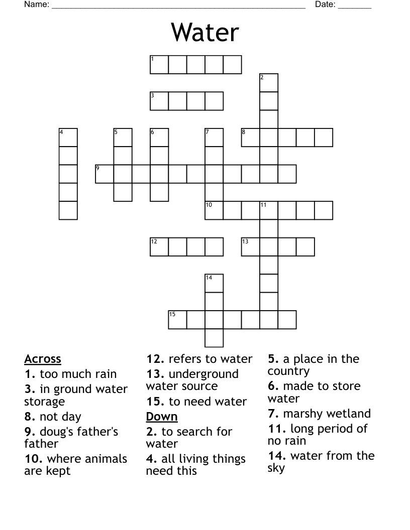 Water Crossword
