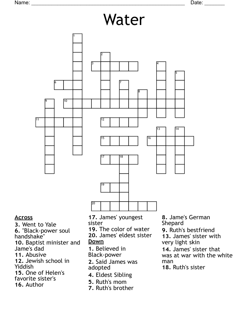Water Crossword